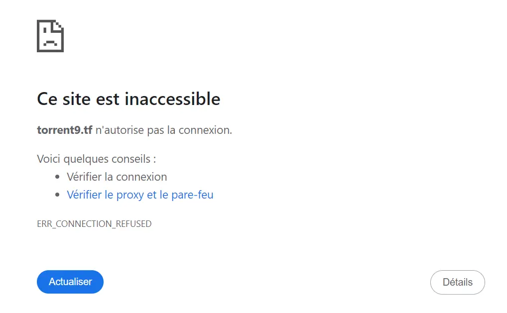 Torrent9 ne fonctionne plus